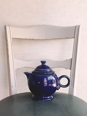Fiesta Ring Handle Teapot Fiesta Ware Collectible Large Blue Tea Pot